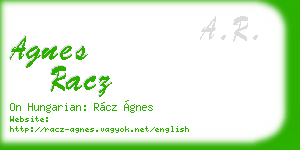 agnes racz business card